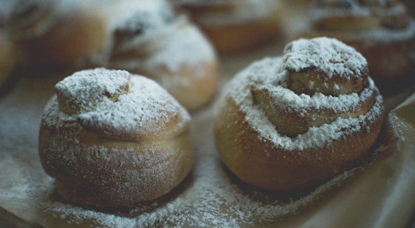 brown cookies on white textile