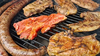 grilled meat on black grill