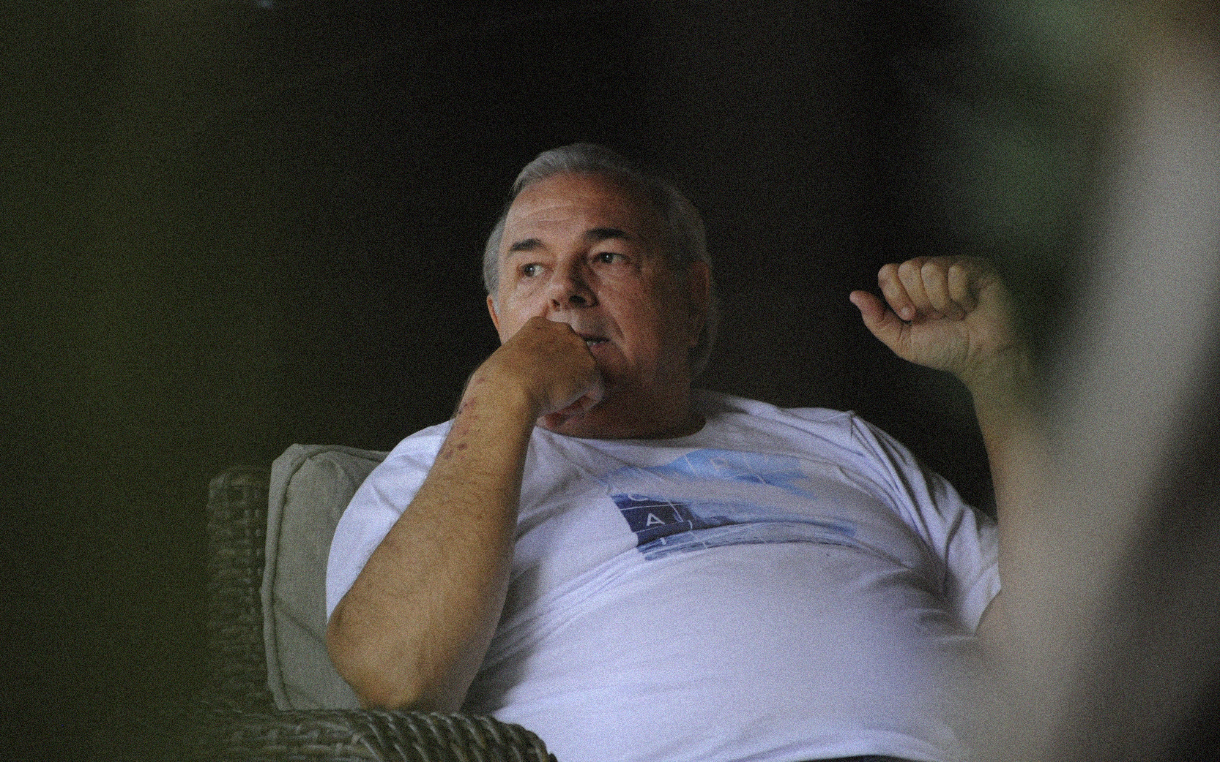 Mature Man. Dad chilling at home.