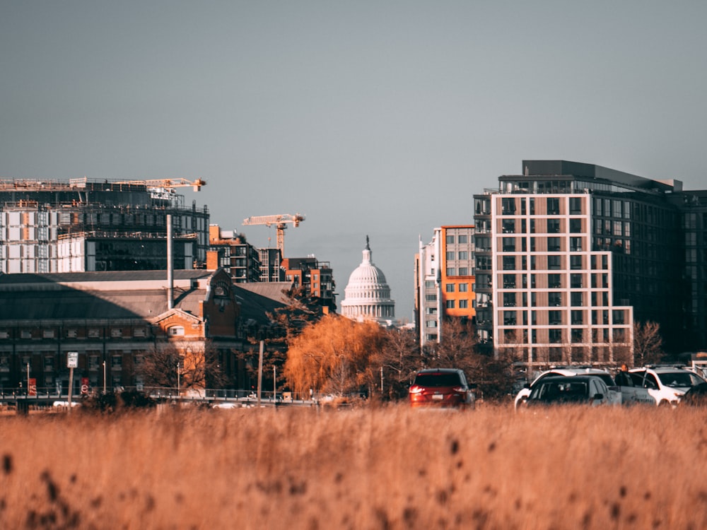 cars parked on side of road near city buildings during daytime