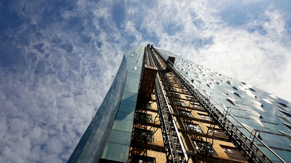 low angle photography of high rise building