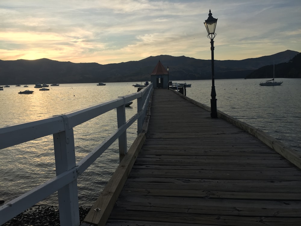 brown wooden dock on sea during daytime