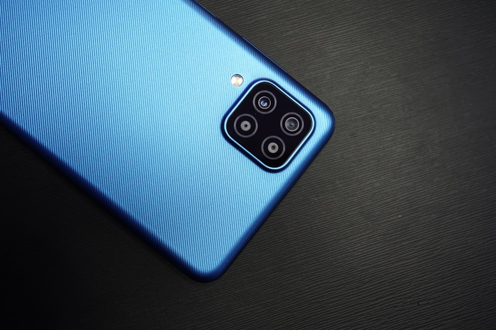 blue and black smartphone case