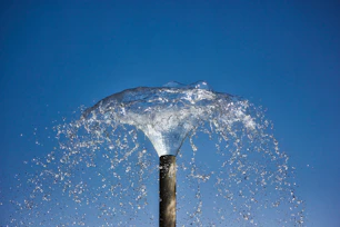 water splash on brown wooden stick