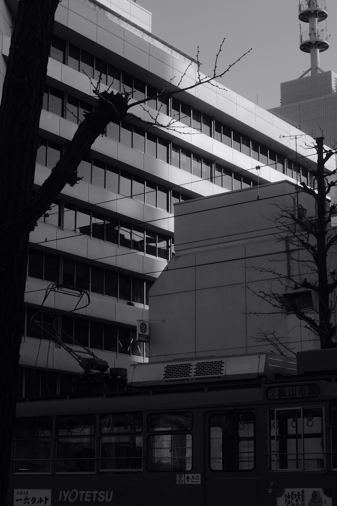 grayscale photo of high rise building