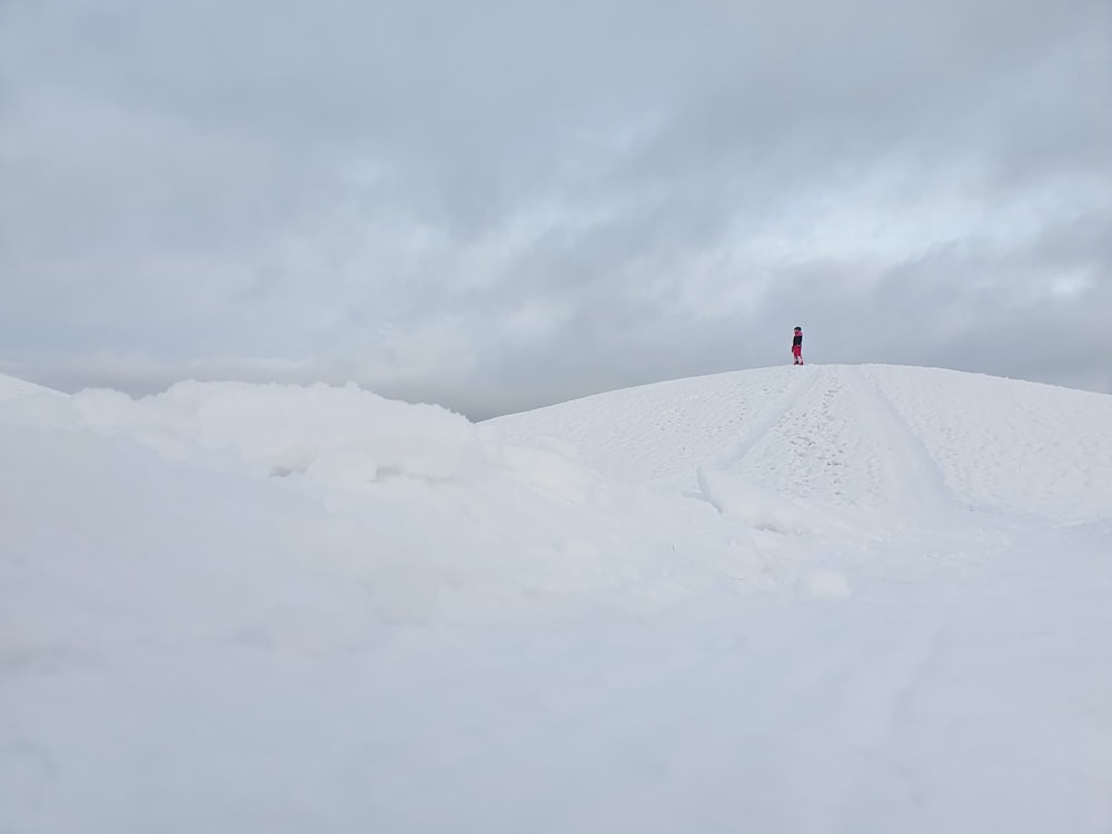 person in black jacket standing on snow covered ground during daytime