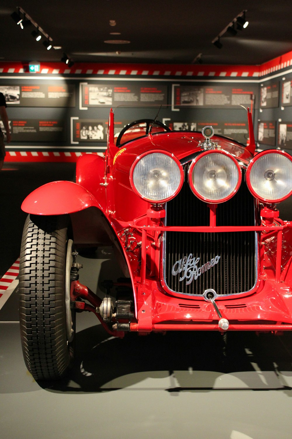 red and silver vintage car