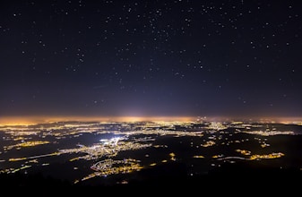 aerial view of city lights during night time