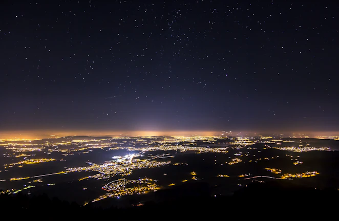 A panoramic shot of Monterrey’s skyline with a clear night sky full of stars.
