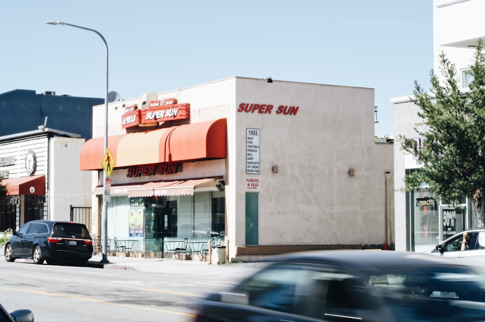 white and red concrete building