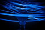 blue and white light fixture