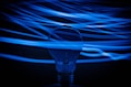 blue and white light fixture