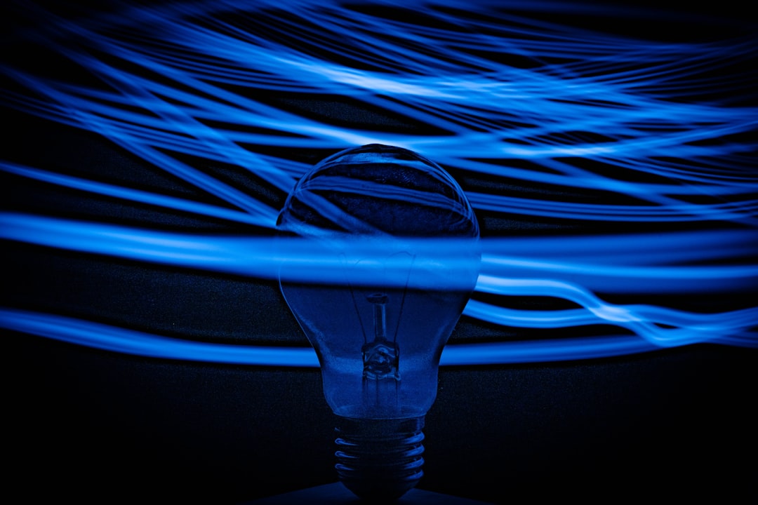 blue and white light fixture,
