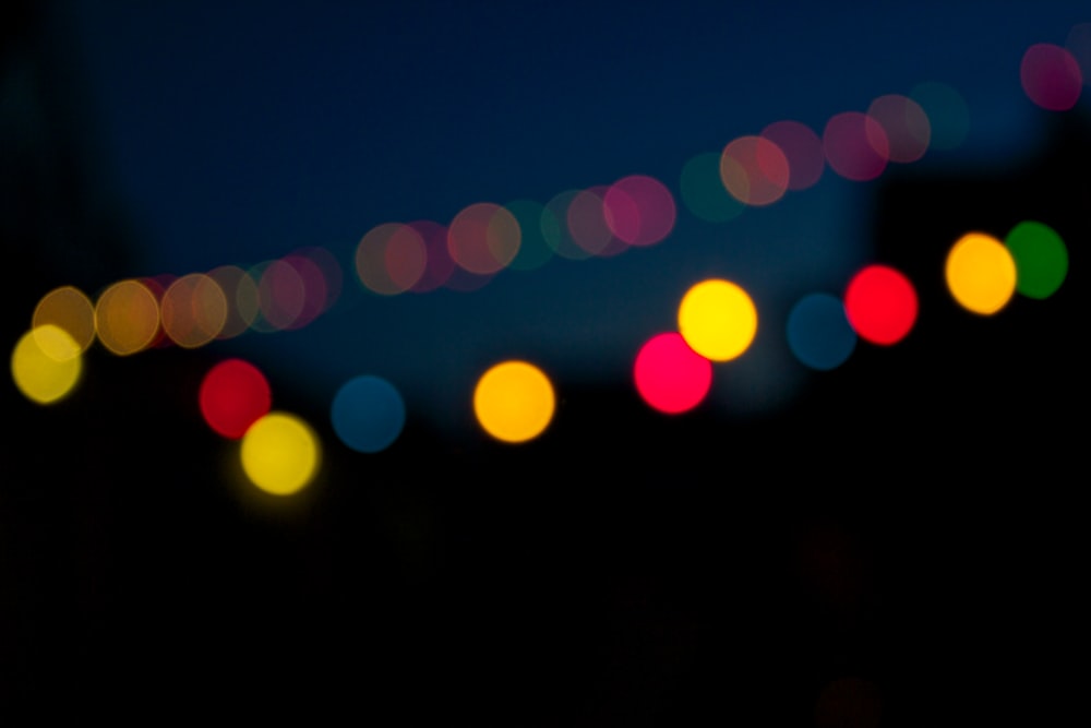 blue and yellow bokeh lights