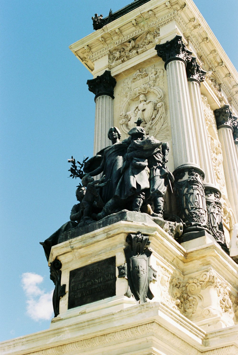 black statue of man and woman