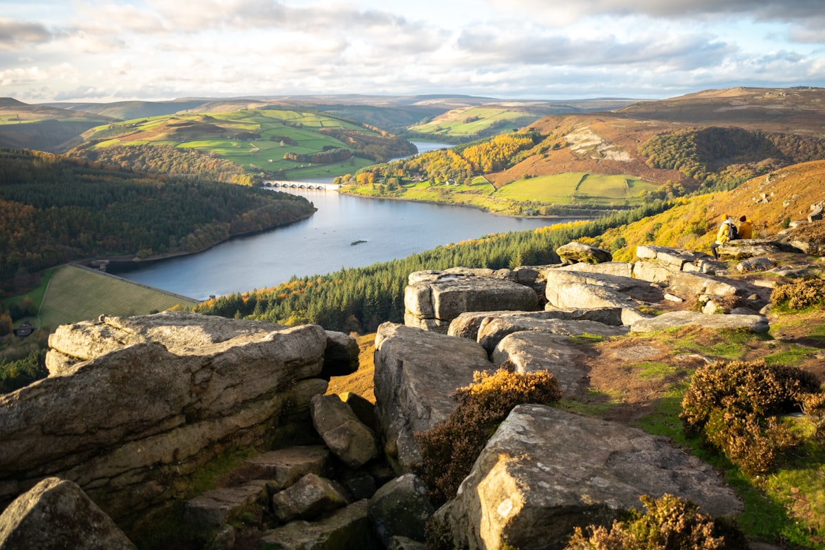 Hills and gritstone edge of the Peak District above the High Peak towns