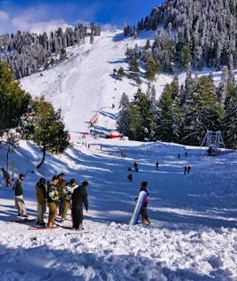 people walking on snow covered ground during daytime