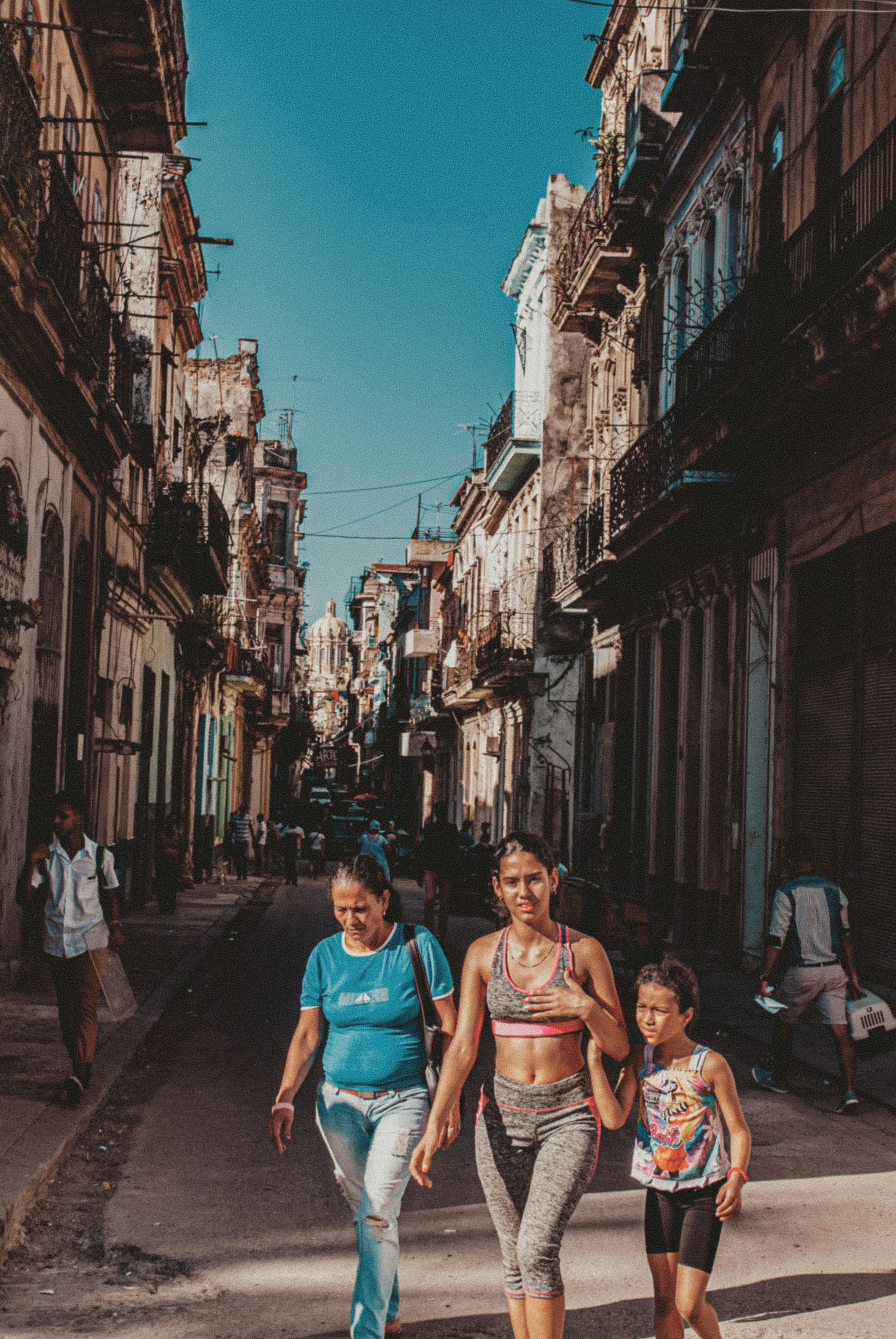 family walking Havana
