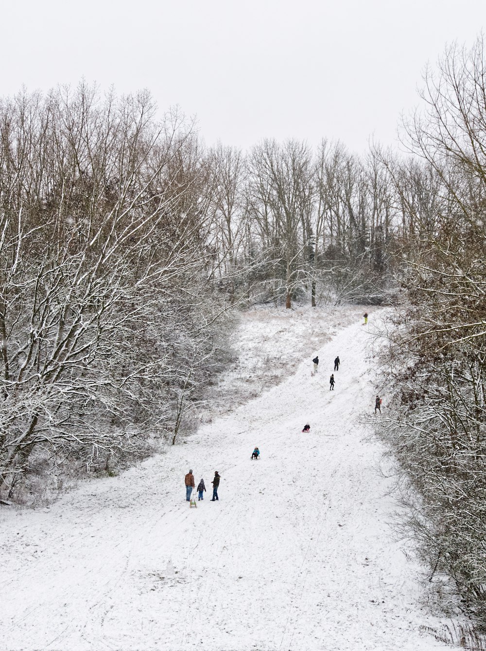 people walking on snow covered field during daytime