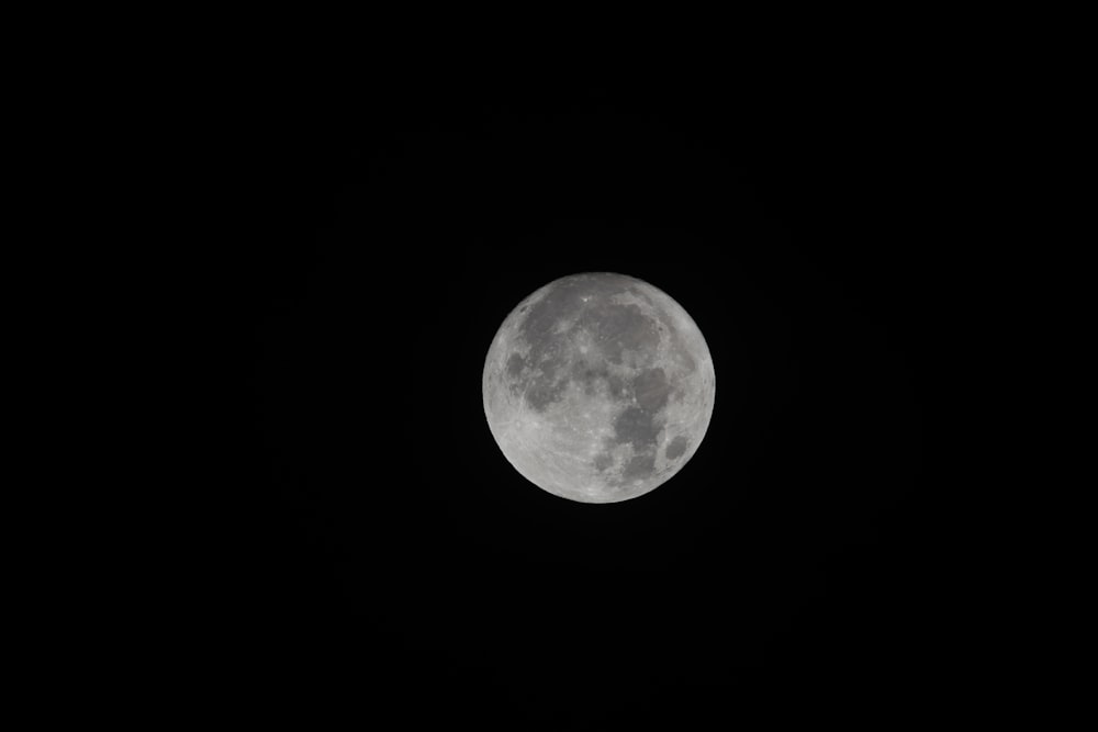 full moon in dark night sky