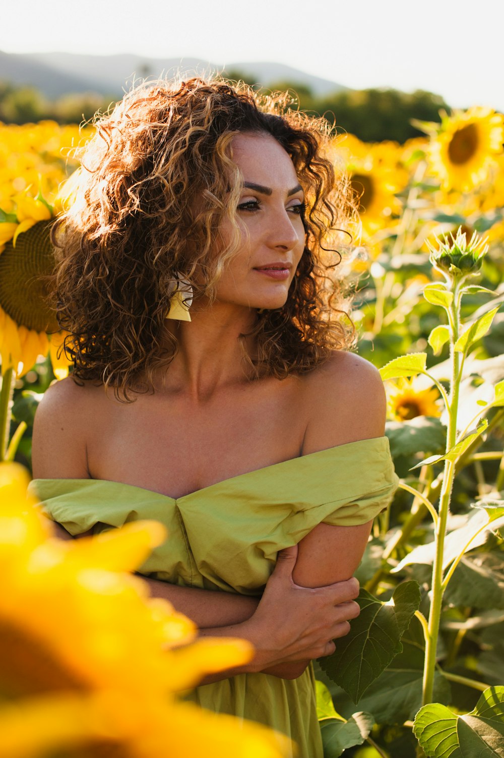 woman in yellow tube dress