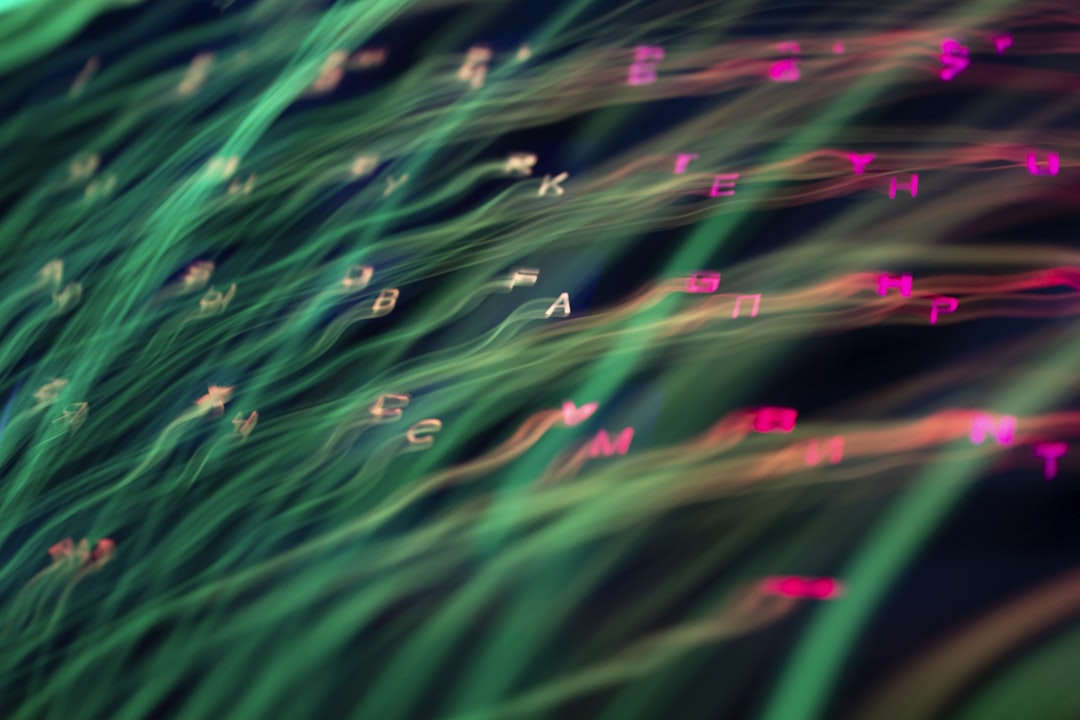 green pink and blue lights,