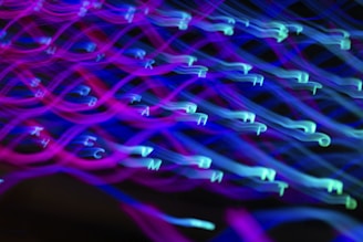 A dynamic visual representation of animated text.