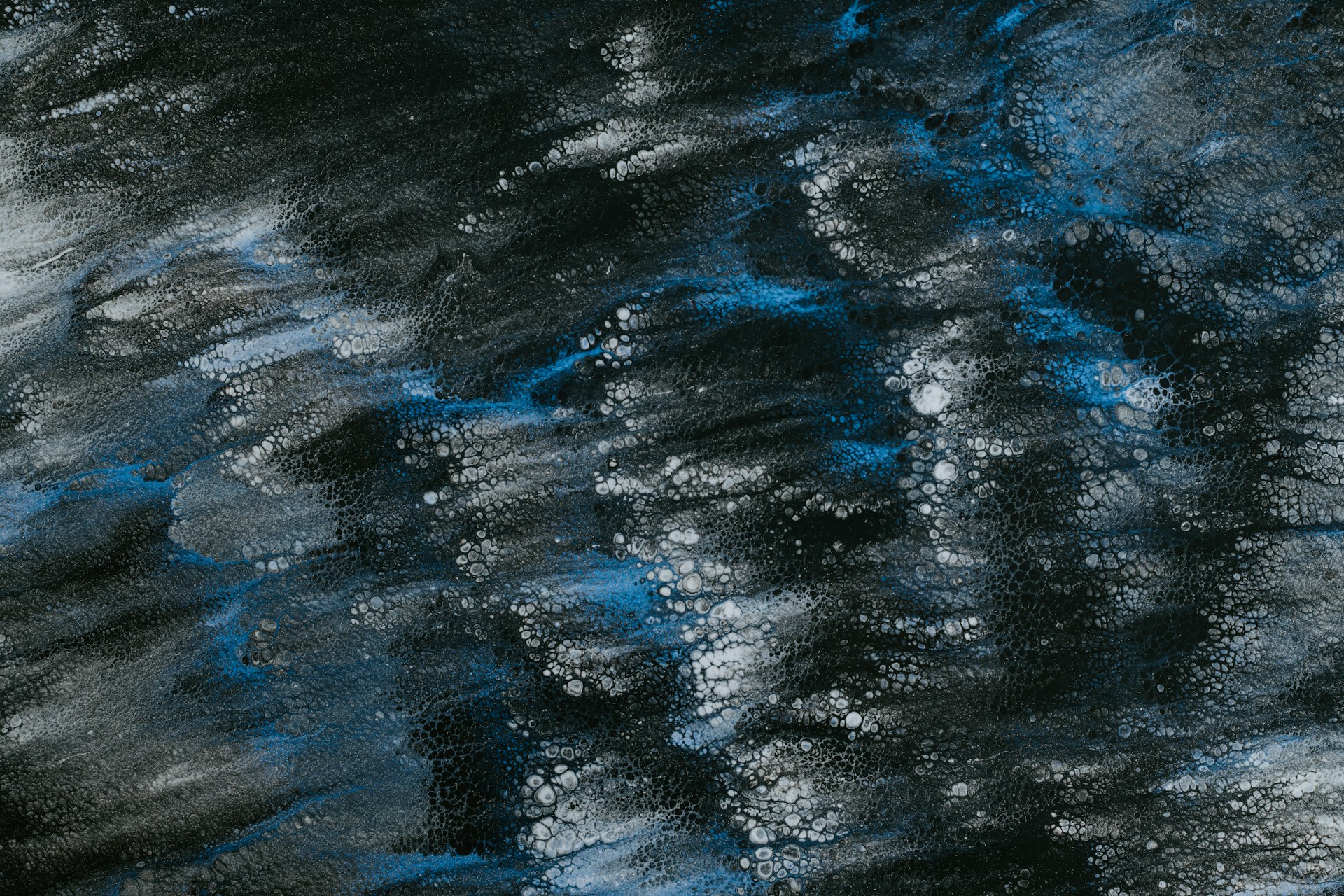 blue and white abstract painting