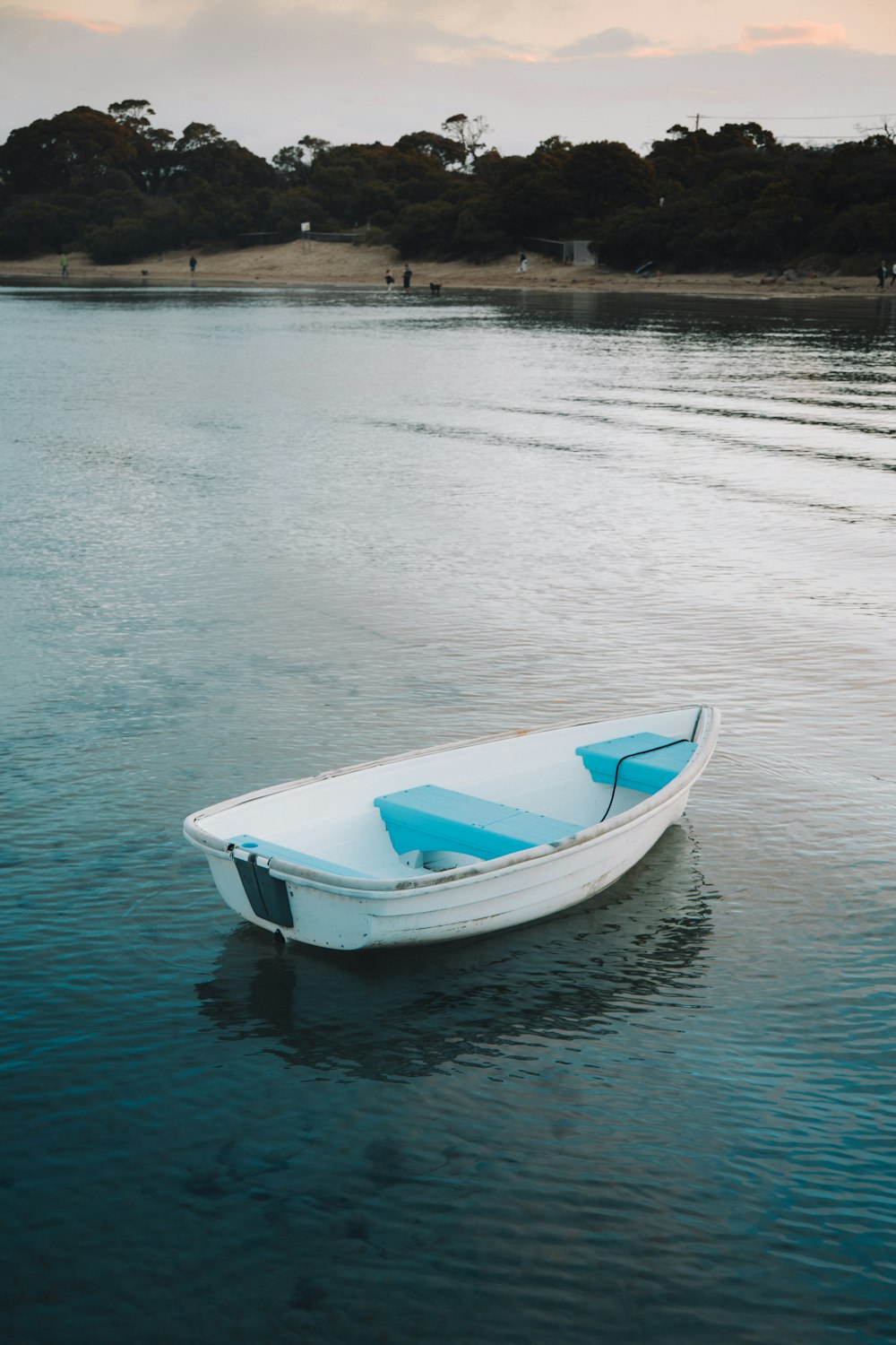 Barco blanco y azul en el agua durante el día