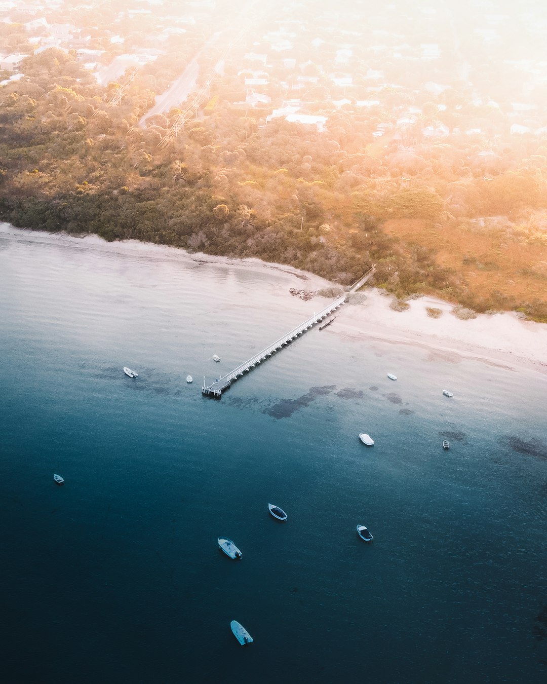 aerial view of boats on sea during daytime