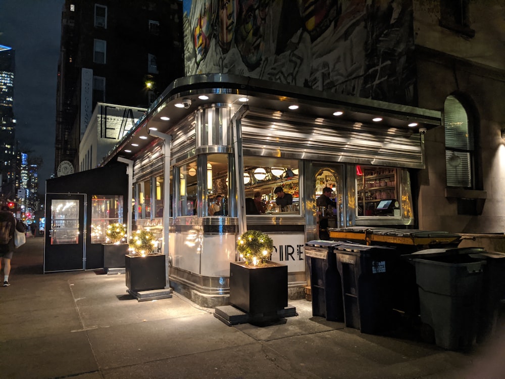 people in restaurant during night time