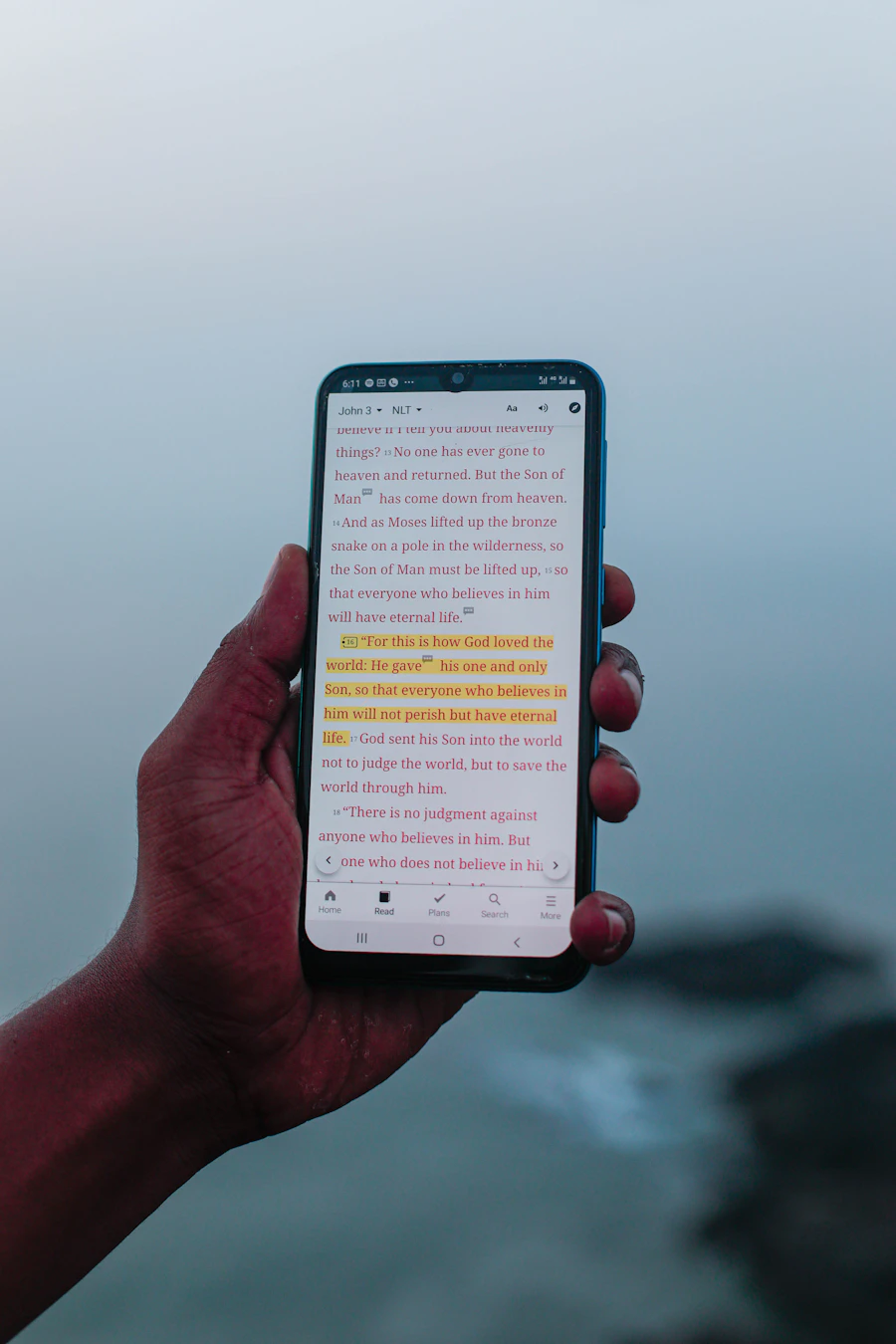 Reading a long message on a phone