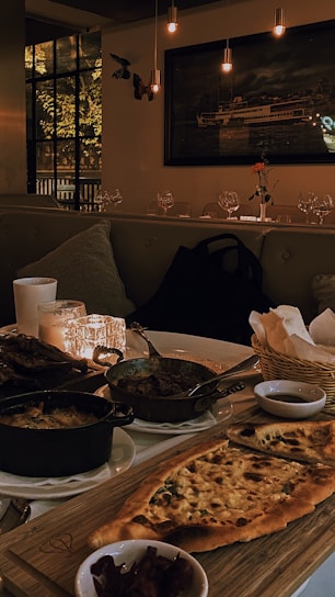 A cozy dining setup showcasing prepared meals.