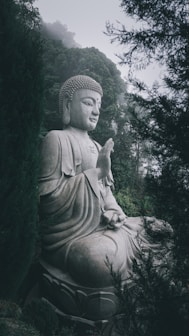 gray concrete statue of a manbuddha buddhism statement of faith beliefs