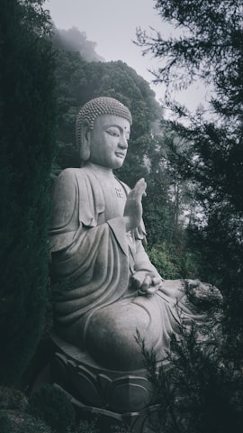 gray concrete statue of a manbuddha buddhism statement of faith beliefs