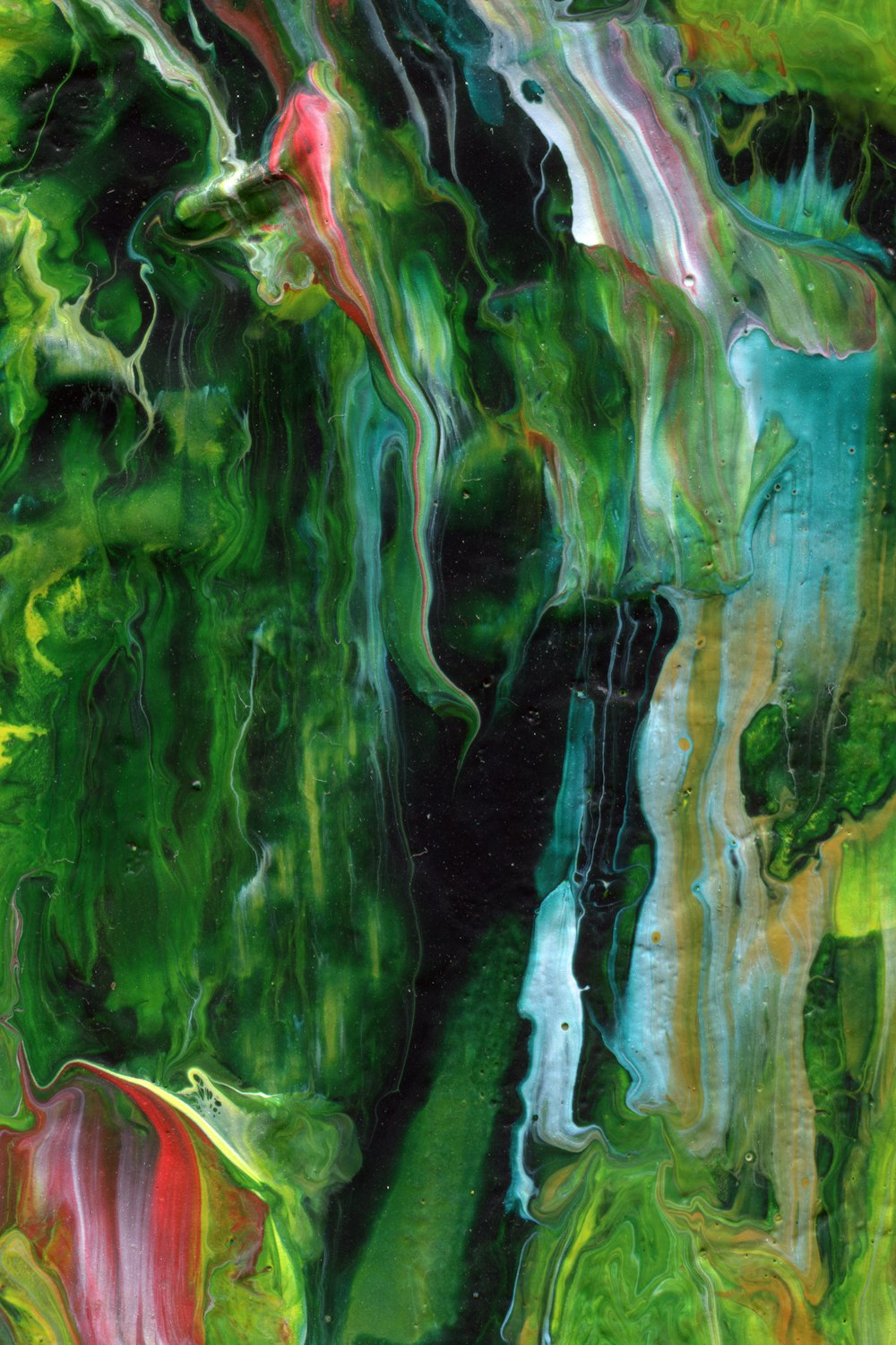 green blue and orange abstract painting