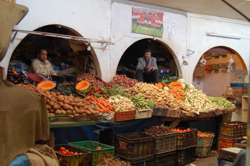 fruit stand on market during daytime