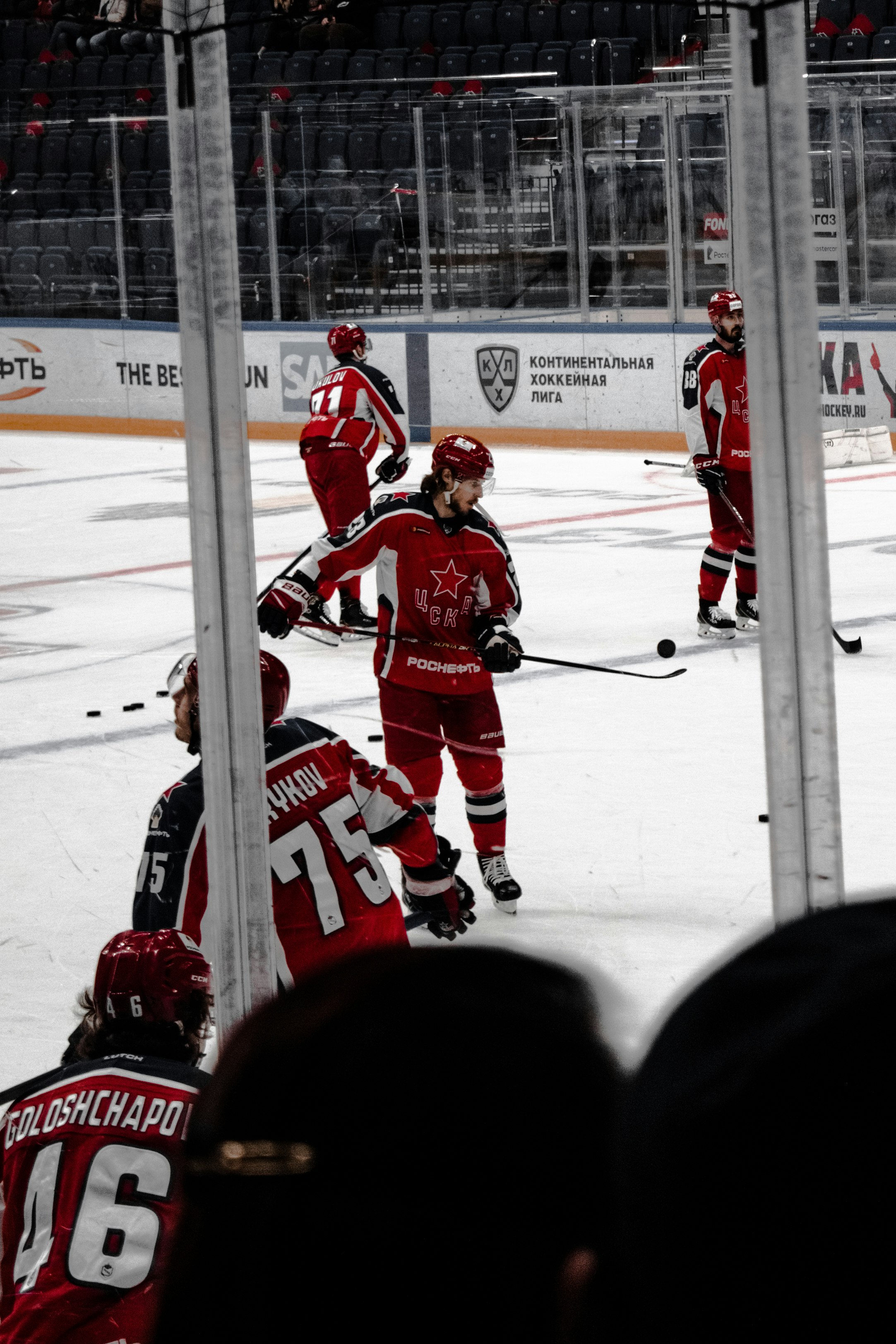 ice hockey players on ice field