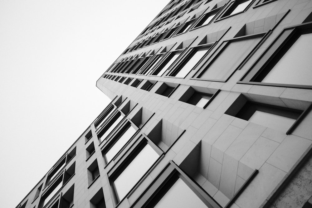 grayscale photo of concrete building