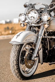 black and silver cruiser motorcycle