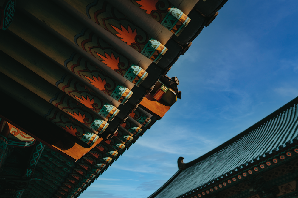 brown wooden roof with hanging decors