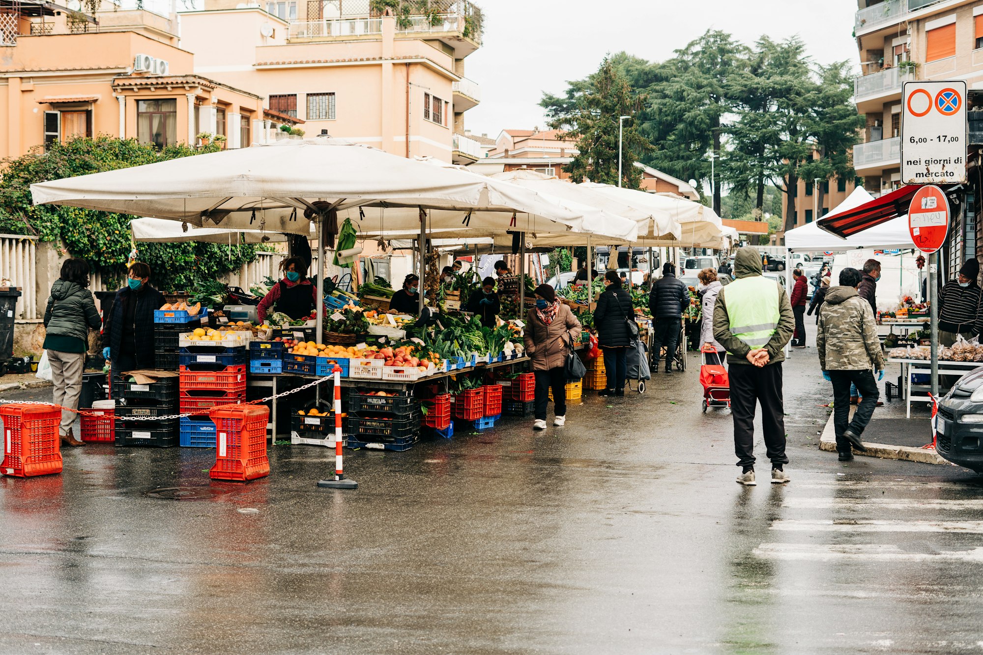 People shopping at a local street market