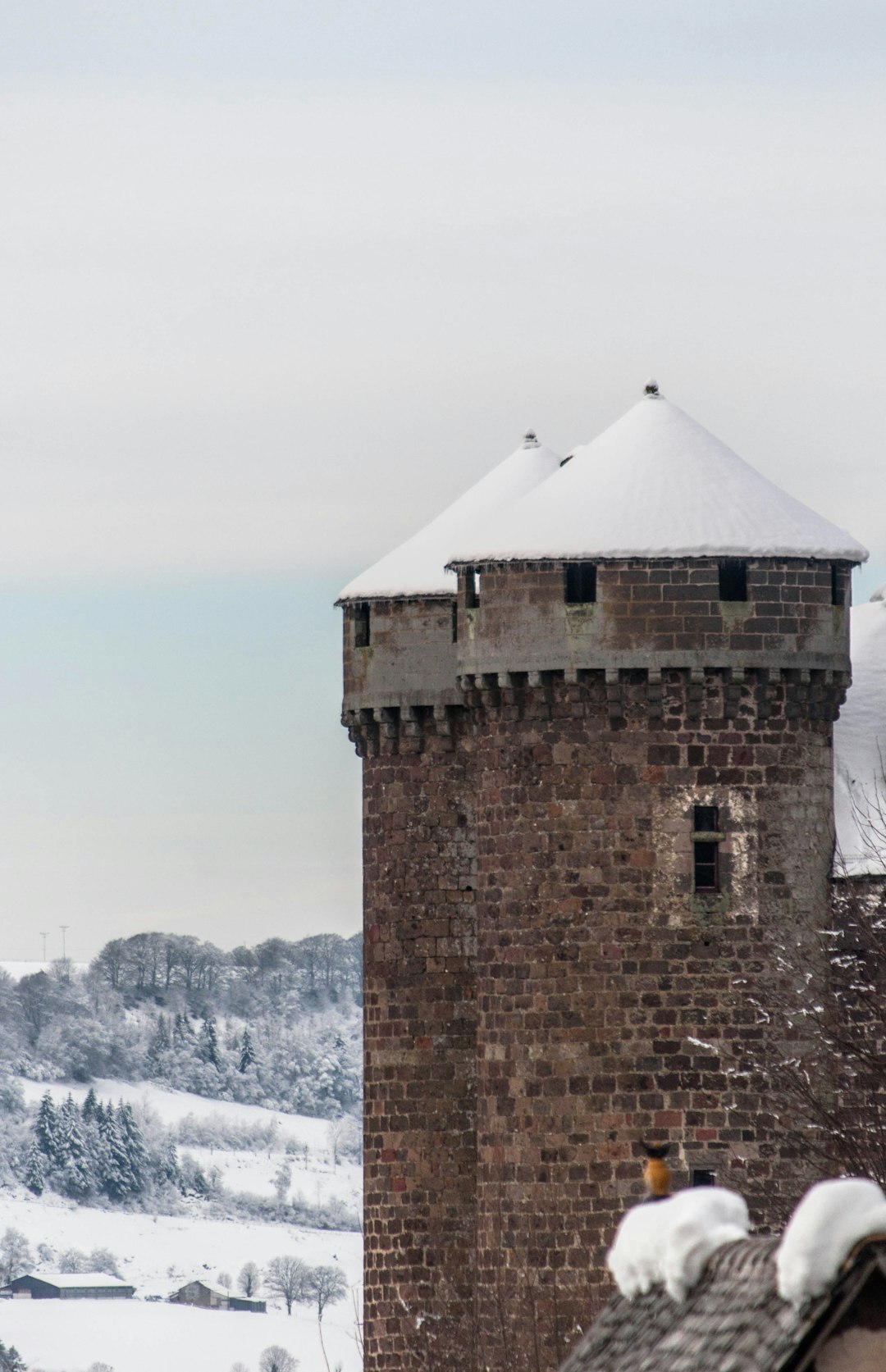 brown brick building on snow covered ground during daytime