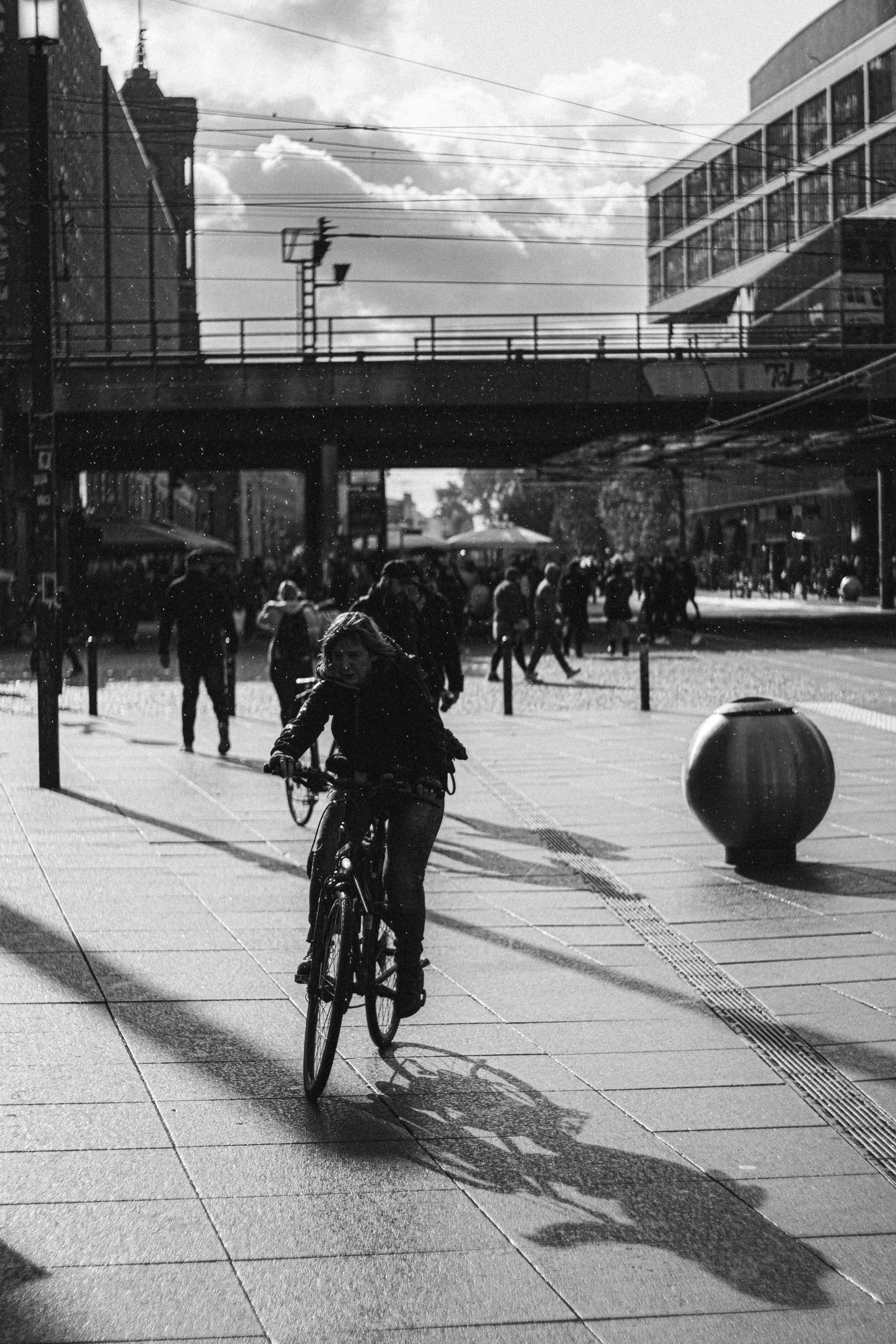 cyclists navigating a busy London street