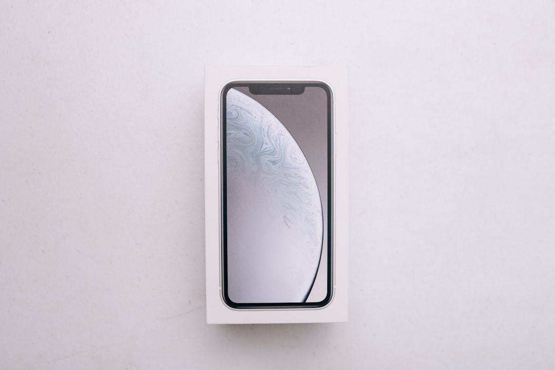black iphone 7 box on white table