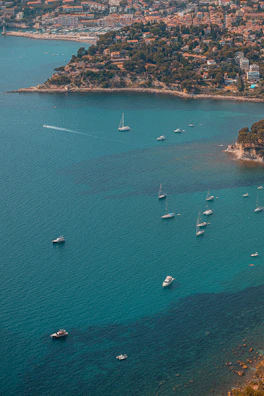 Panoramic view of Zadar’s coastline with sailboats gently drifting on the Adriatic Sea.