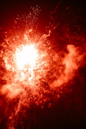 white and red lightning during night time