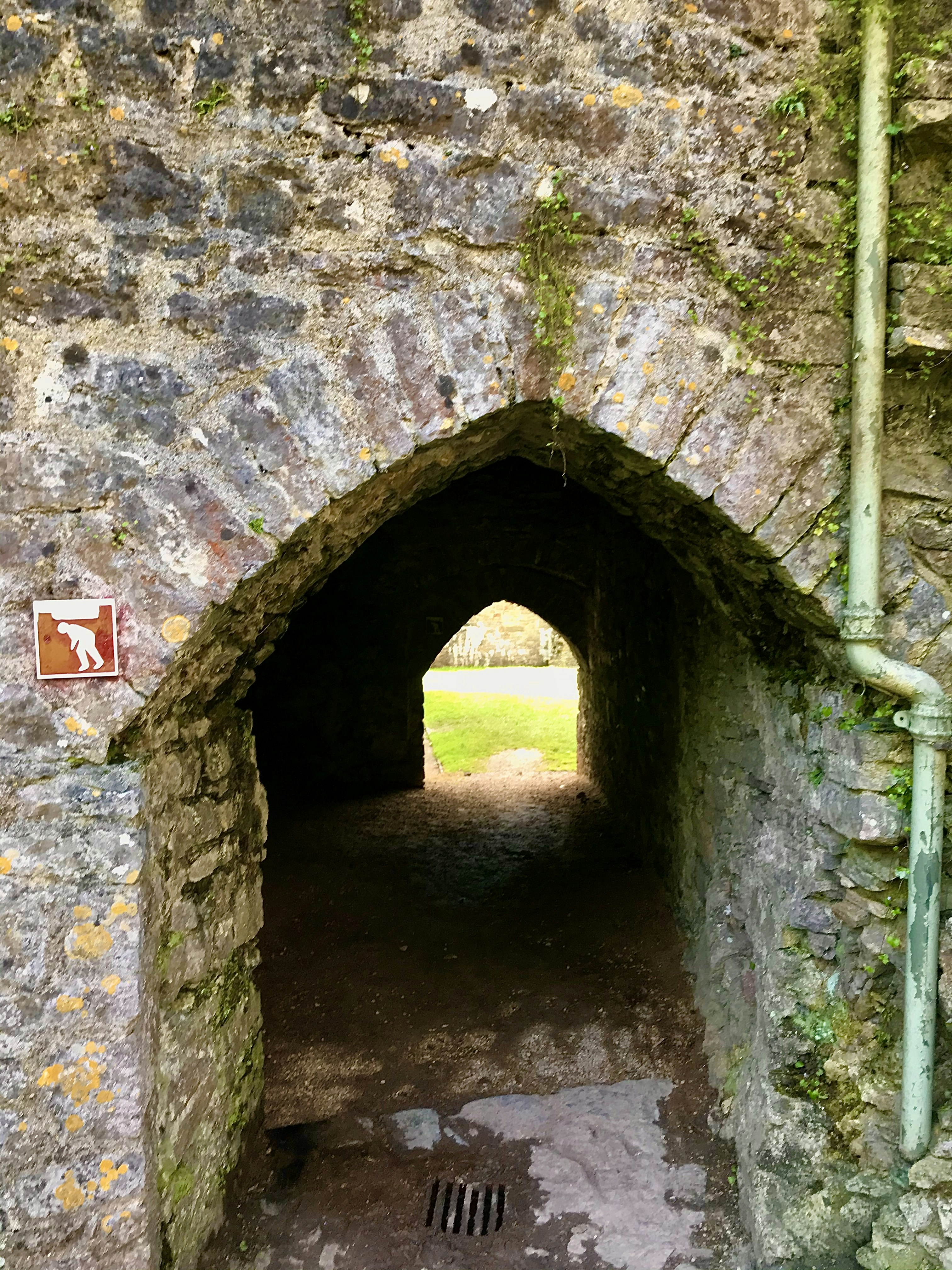 Lamphey  Bishops Palace tunnel walkway.