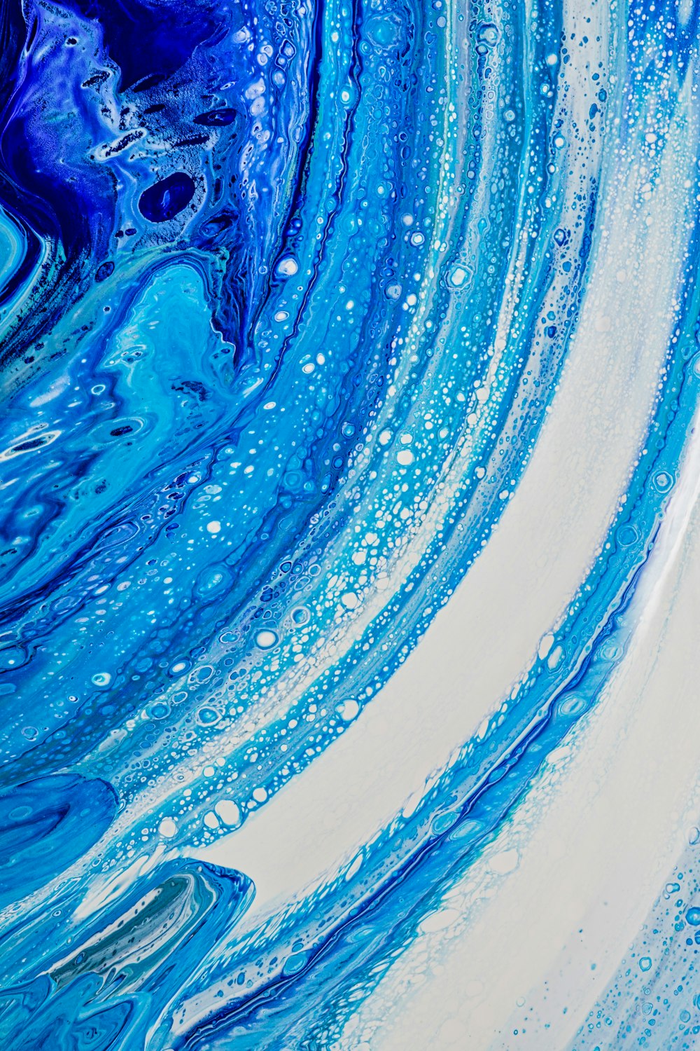 blue and white abstract painting