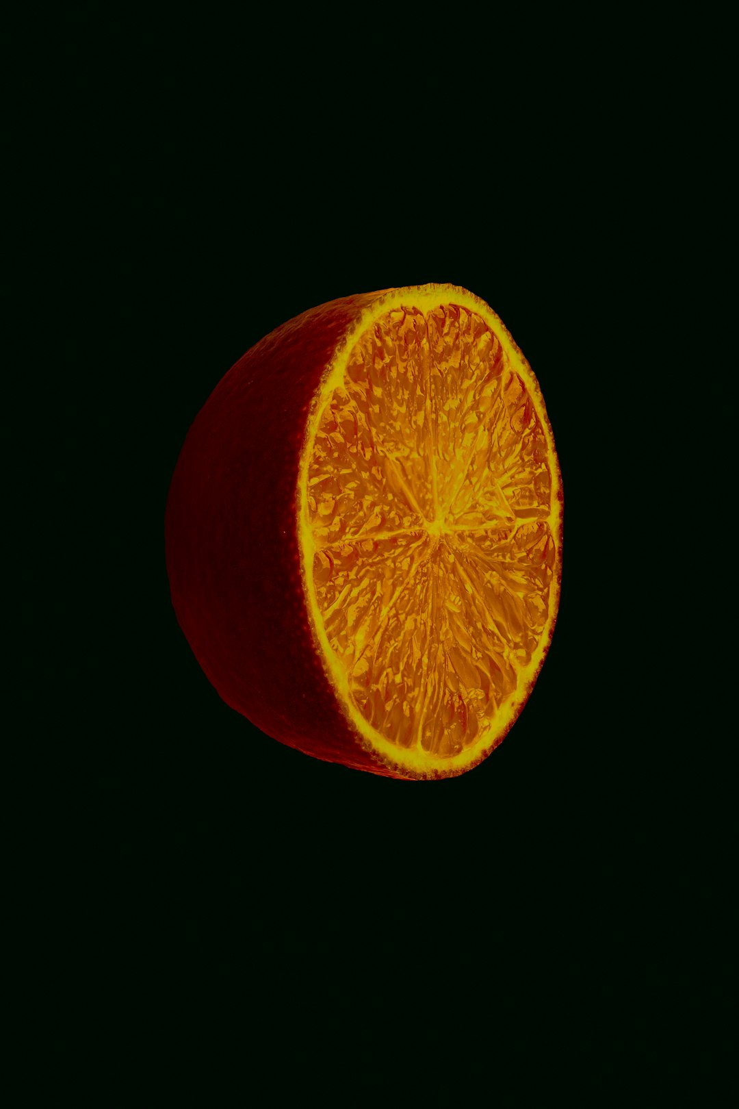 orange fruit with black background